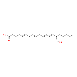 ChemSpider 2D Image | (5E,8E,11E,13E,15S)-15-Hydroperoxy-5,8,11,13-icosatetraenoic acid | C20H32O4