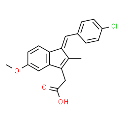 ChemSpider 2D Image | [(1E)-1-(4-Chlorobenzylidene)-5-methoxy-2-methyl-1H-inden-3-yl]acetic acid | C20H17ClO3