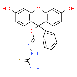 ChemSpider 2D Image | (2E)-2-(3',6'-Dihydroxy-3H-spiro[2-benzofuran-1,9'-xanthen]-3-ylidene)hydrazinecarbothioamide | C21H15N3O4S