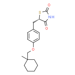 ChemSpider 2D Image | (5S)-5-{4-[(1-Methylcyclohexyl)methoxy]benzyl}-1,3-thiazolidine-2,4-dione | C18H23NO3S