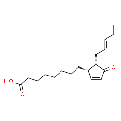 ChemSpider 2D Image | 8-{(1S,5S)-4-Oxo-5-[(2E)-2-penten-1-yl]-2-cyclopenten-1-yl}octanoic acid | C18H28O3