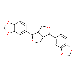 ChemSpider 2D Image | 2,6-Bis(3,4-methylenedioxyphenyl)-3,7-dioxabicyclo(3.3.0)octane | C20H18O6