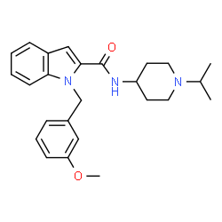 ChemSpider 2D Image | N-(1-Isopropyl-4-piperidinyl)-1-(3-methoxybenzyl)-1H-indole-2-carboxamide | C25H31N3O2