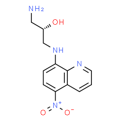 ChemSpider 2D Image | (2S)-1-Amino-3-[(5-nitro-8-quinolinyl)amino]-2-propanol | C12H14N4O3