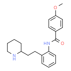 ChemSpider 2D Image | 4-Methoxy-N-{2-[2-(2-piperidinyl)ethyl]phenyl}benzamide | C21H26N2O2