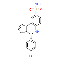 ChemSpider 2D Image | (3aR,4S,9bS)-4-(4-Bromophenyl)-3a,4,5,9b-tetrahydro-3H-cyclopenta[c]quinoline-8-sulfonamide | C18H17BrN2O2S