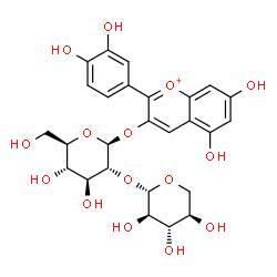 ChemSpider 2D Image | Cyanidin-3-O-(2''-O-beta-xylopyranosyl-beta-glucopyranoside) | C26H29O15