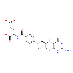 ChemSpider 2D Image | N-{4-[{[(6S)-2-Amino-4-oxo-1,4,5,6,7,8-hexahydro-6-pteridinyl]methyl}(formyl)amino]benzoyl}-L-glutamic acid | C20H23N7O7