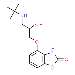 ChemSpider 2D Image | 4-{[(2S)-3-(tert-butylamino)-2-hydroxypropyl]oxy}-1H-benzimidazol-2-ol | C14H21N3O3