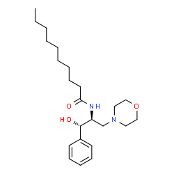 ChemSpider 2D Image | N-[(1S,2S)-1-Hydroxy-3-(4-morpholinyl)-1-phenyl-2-propanyl]decanamide | C23H38N2O3