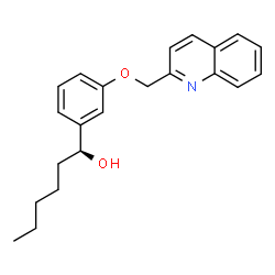 ChemSpider 2D Image | (1S)-1-[3-(2-Quinolinylmethoxy)phenyl]-1-hexanol | C22H25NO2