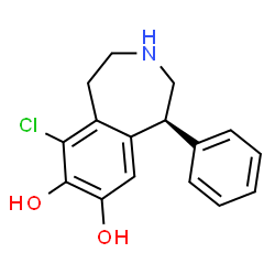 ChemSpider 2D Image | (1S)-6-Chloro-1-phenyl-2,3,4,5-tetrahydro-1H-3-benzazepine-7,8-diol | C16H16ClNO2