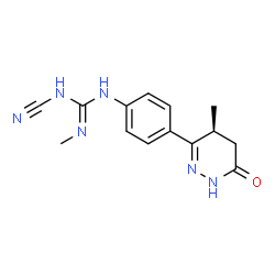 ChemSpider 2D Image | 1-Cyano-2-methyl-3-{4-[(4S)-4-methyl-6-oxo-1,4,5,6-tetrahydro-3-pyridazinyl]phenyl}guanidine | C14H16N6O