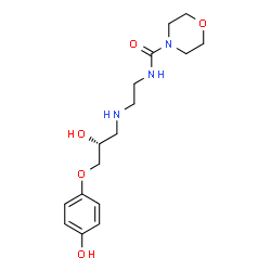 ChemSpider 2D Image | (R)-N-(2-((2-Hydroxy-3-(4-hydroxyphenoxy)propyl)amino)ethyl)morpholine-4-carboxamide | C16H25N3O5
