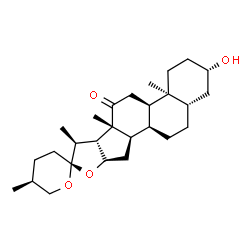 ChemSpider 2D Image | (3beta,5alpha,9beta,13alpha,14beta,16beta,22S,25S)-3-Hydroxyspirostan-12-one | C27H42O4