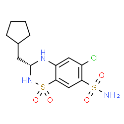 ChemSpider 2D Image | (3R)-6-Chloro-3-(cyclopentylmethyl)-3,4-dihydro-2H-1,2,4-benzothiadiazine-7-sulfonamide 1,1-dioxide | C13H18ClN3O4S2