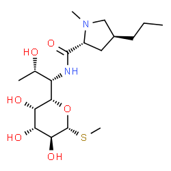 ChemSpider 2D Image | Methyl (5S)-5-[(1S,2S)-2-hydroxy-1-{[(4S)-1-methyl-4-propyl-D-prolyl]amino}propyl]-1-thio-alpha-D-arabinopyranoside | C18H34N2O6S