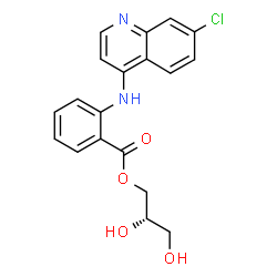 ChemSpider 2D Image | (2S)-2,3-Dihydroxypropyl 2-[(7-chloro-4-quinolinyl)amino]benzoate | C19H17ClN2O4