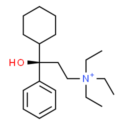 ChemSpider 2D Image | (3R)-3-Cyclohexyl-N,N,N-triethyl-3-hydroxy-3-phenyl-1-propanaminium | C21H36NO
