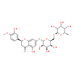 ChemSpider 2D Image | (2S)-5-Hydroxy-2-(3-hydroxy-4-methoxyphenyl)-4-oxo-3,4-dihydro-2H-chromen-7-yl 6-O-(6-deoxy-alpha-L-talopyranosyl)-alpha-L-talopyranoside | C28H34O15