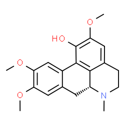 ChemSpider 2D Image | (6aR)-2,9,10-Trimethoxy-6-methyl-5,6,6a,7-tetrahydro-4H-dibenzo[de,g]quinolin-1-ol | C20H23NO4