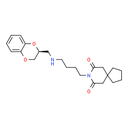 ChemSpider 2D Image | 8-(4-{[(2S)-2,3-Dihydro-1,4-benzodioxin-2-ylmethyl]amino}butyl)-8-azaspiro[4.5]decane-7,9-dione | C22H30N2O4
