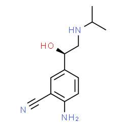 ChemSpider 2D Image | 2-Amino-5-[(1R)-1-hydroxy-2-(isopropylamino)ethyl]benzonitrile | C12H17N3O