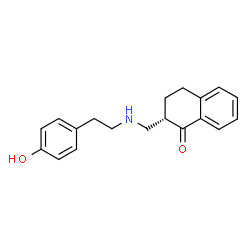 ChemSpider 2D Image | (2S)-2-({[2-(4-Hydroxyphenyl)ethyl]amino}methyl)-3,4-dihydro-1(2H)-naphthalenone | C19H21NO2