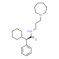 ChemSpider 2D Image | (2R)-N-[3-(1-Azepanyl)propyl]-2-cyclohexyl-2-phenylacetamide | C23H36N2O