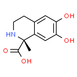 ChemSpider 2D Image | (1R)-6,7-Dihydroxy-1-methyl-1,2,3,4-tetrahydro-1-isoquinolinecarboxylic acid | C11H13NO4
