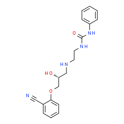 ChemSpider 2D Image | 1-(2-{[(2R)-3-(2-Cyanophenoxy)-2-hydroxypropyl]amino}ethyl)-3-phenylurea | C19H22N4O3