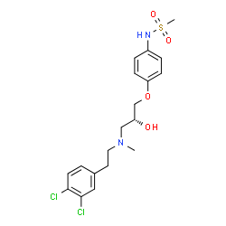 ChemSpider 2D Image | N-{4-[(2R)-3-{[2-(3,4-Dichlorophenyl)ethyl](methyl)amino}-2-hydroxypropoxy]phenyl}methanesulfonamide | C19H24Cl2N2O4S