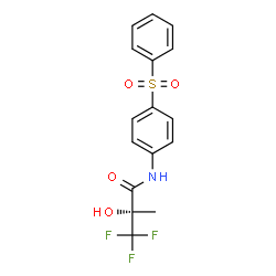 ChemSpider 2D Image | (2S)-3,3,3-Trifluoro-2-hydroxy-2-methyl-N-[4-(phenylsulfonyl)phenyl]propanamide | C16H14F3NO4S