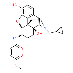 ChemSpider 2D Image | Methyl (2Z)-4-{[(5beta,6beta)-17-(cyclopropylmethyl)-3,14-dihydroxy-4,5-epoxymorphinan-6-yl]amino}-4-oxo-2-butenoate | C25H30N2O6