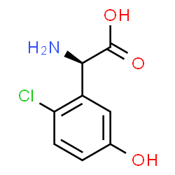 ChemSpider 2D Image | (2R)-Amino(2-chloro-5-hydroxyphenyl)acetic acid | C8H8ClNO3