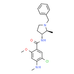 ChemSpider 2D Image | N-[(2S,3R)-1-Benzyl-2-methyl-3-pyrrolidinyl]-5-chloro-2-methoxy-4-(methylamino)benzamide | C21H26ClN3O2
