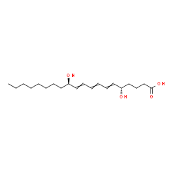 ChemSpider 2D Image | (5S,12R)-5,12-Dihydroxy-6,8,10-icosatrienoic acid | C20H34O4