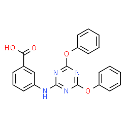 ChemSpider 2D Image | 3-((4,6-diphenoxy-1,3,5-triazin-2-yl)amino)benzoic acid | C22H16N4O4