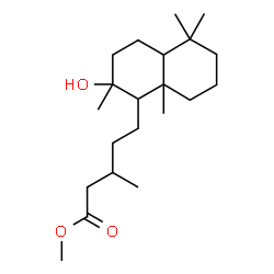 ChemSpider 2D Image | Methyl 5-(2-hydroxy-2,5,5,8a-tetramethyldecahydro-1-naphthalenyl)-3-methylpentanoate  | C21H38O3