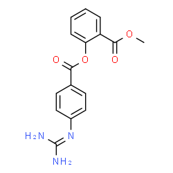 ChemSpider 2D Image | Methyl 2-({4-[(diaminomethylene)amino]benzoyl}oxy)benzoate | C16H15N3O4