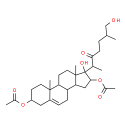 ChemSpider 2D Image | 17,26-Dihydroxy-22-oxocholest-5-ene-3,16-diyl diacetate | C31H48O7