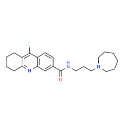 ChemSpider 2D Image | N-[3-(1-Azepanyl)propyl]-9-chloro-5,6,7,8-tetrahydro-3-acridinecarboxamide | C23H30ClN3O