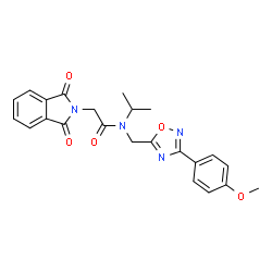 ChemSpider 2D Image | 2-(1,3-Dioxo-1,3-dihydro-2H-isoindol-2-yl)-N-isopropyl-N-{[3-(4-methoxyphenyl)-1,2,4-oxadiazol-5-yl]methyl}acetamide | C23H22N4O5