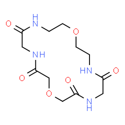 ChemSpider 2D Image | 1,10-Dioxa-4,7,13,16-tetraazacyclooctadecane-3,6,14,17-tetrone | C12H20N4O6