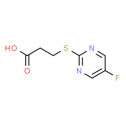 ChemSpider 2D Image | 3-[(5-Fluoro-2-pyrimidinyl)sulfanyl]propanoic acid | C7H7FN2O2S