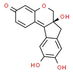 ChemSpider 2D Image | (6aS)-6a,9,10-Trihydroxy-6a,7-dihydroindeno[2,1-c]chromen-3(6H)-one | C16H12O5