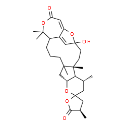 ChemSpider 2D Image | (4R,4'R,6'R,10'R)-1'-Hydroxy-4,4',6',12',17',17'-hexamethyl-3,4-dihydro-5H,19'H-spiro[furan-2,8'-[9,18,24]trioxapentacyclo[19.2.1.0~4,12~.0~5,10~.0~16,22~]tetracosa[20,22]diene]-5,19'-dione | C30H42O7