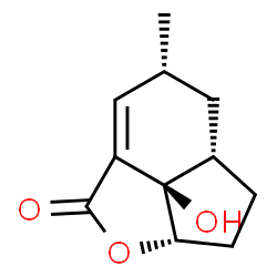 ChemSpider 2D Image | (4R,5aS,7aS,7bR)-7b-Hydroxy-4-methyl-5,5a,6,7,7a,7b-hexahydroindeno[1,7-bc]furan-2(4H)-one | C11H14O3