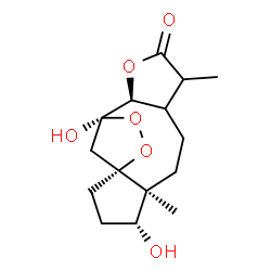 ChemSpider 2D Image | (1R,4R,5S,12S,13S)-4,13-Dihydroxy-5,9-dimethyl-11,14,15-trioxatetracyclo[11.2.1.0~1,5~.0~8,12~]hexadecan-10-one | C15H22O6