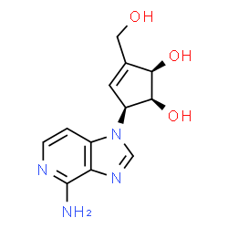 ChemSpider 2D Image | (1S,2R,5S)-5-(4-Amino-1H-imidazo[4,5-c]pyridin-1-yl)-3-(hydroxymethyl)-3-cyclopentene-1,2-diol | C12H14N4O3